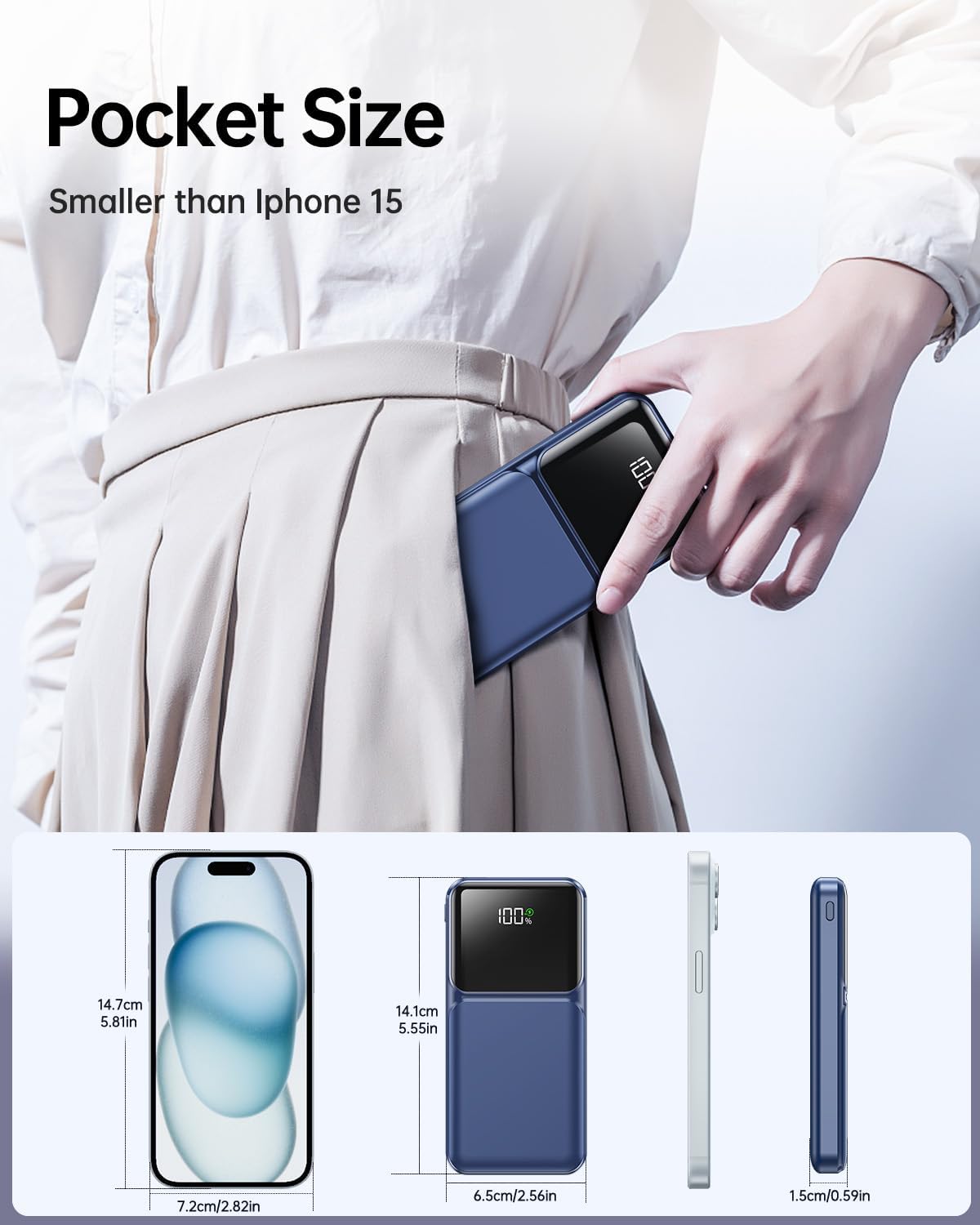 Portable Charger 56800mAh, 22.5W Fast Charging Power Bank with LED Display - Image 6