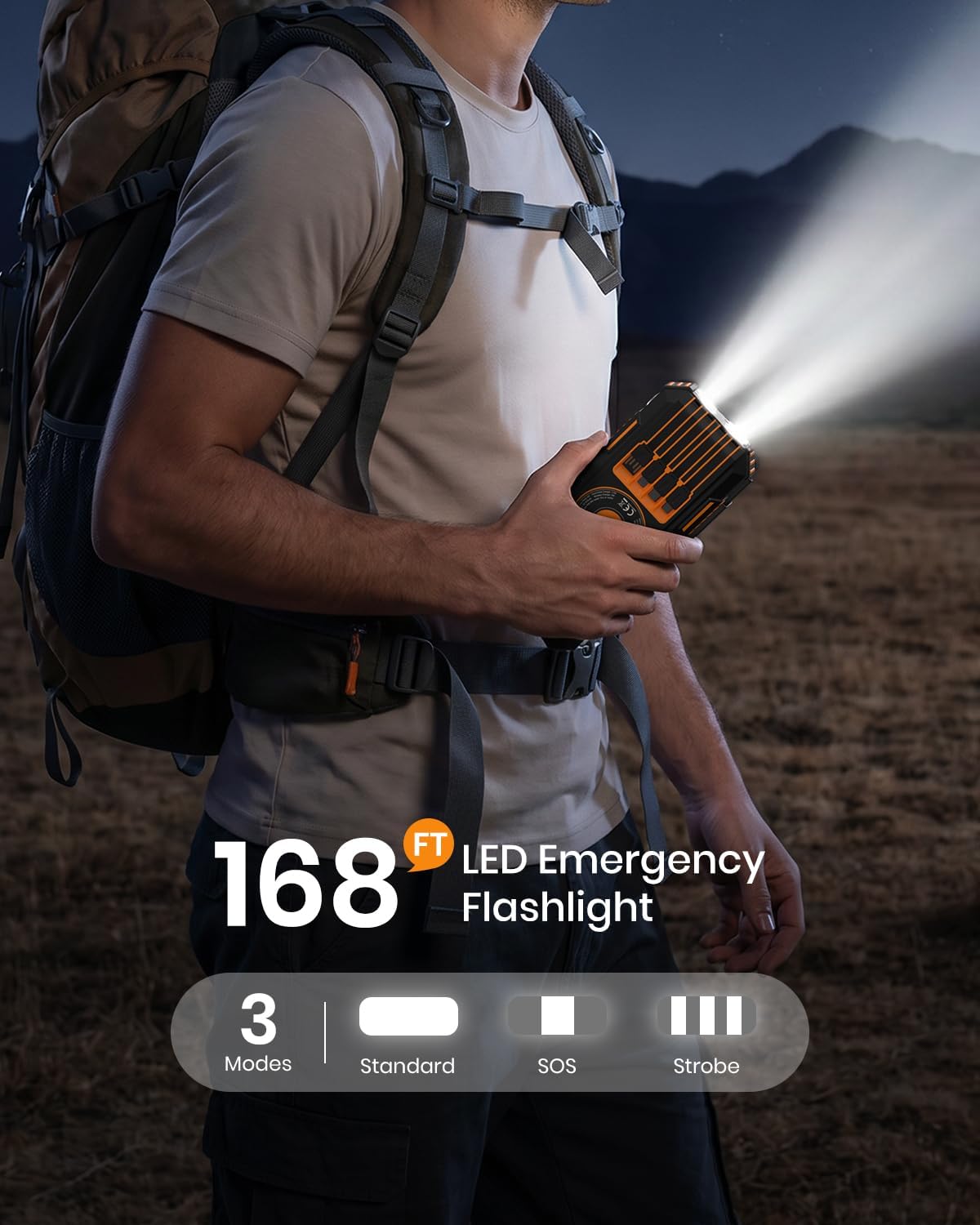 FEELLE Solar Power Bank 50000mAh Magnetic Portable Charger with Hand Crank - Image 9